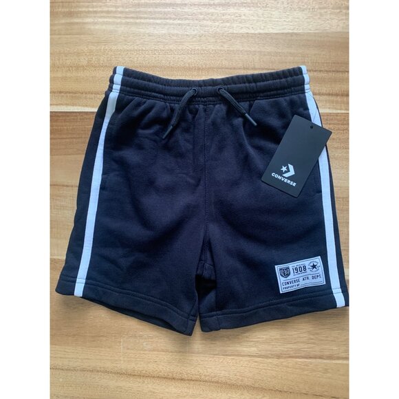 Converse Boys Athletic Shorts With Side Pockets Drawstring Black Size 5 - Picture 2 of 12